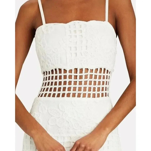 NWT $880 Alexis Legends Macrame White Fit and Flare Maxi Dress Ss L Boho… - Picture 5 of 16